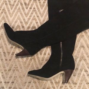 Knee high suede boots